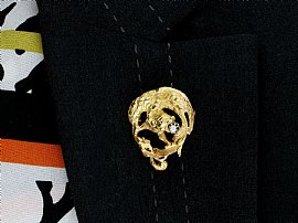 Wearing Image for 1940s Diamond Brooch in Yellow Gold