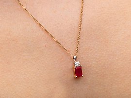Ruby Pendant on the Neck
