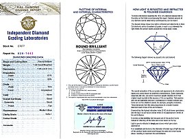 Vintage Diamond Solitaire Pendant Certificate