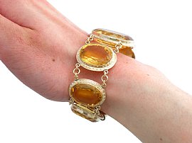 Antique Bracelet with Citrines on the Hand