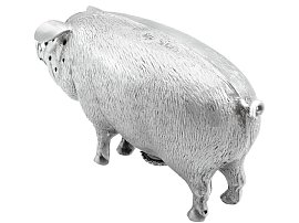 Antique Silver Pig Pepper Shakers