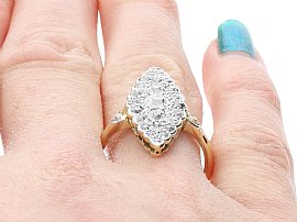 Diamond Cocktail Ring on the Finger