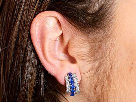Wearing Image for Tiffany Sapphire Earrings UK