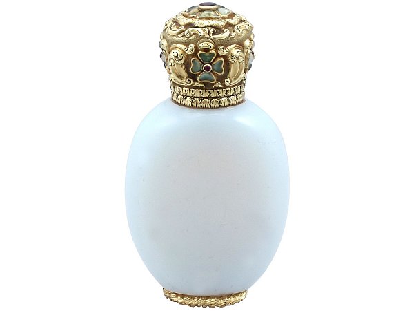 Antique Scent Bottle with Gemstones