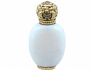 18 ct Yellow Gold, 0.43ct Garnet, Ruby, Hardstone and Glass Scent Bottle - Antique Circa 1845