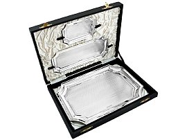 Set of Three Sterling Silver Trays - Antique George V