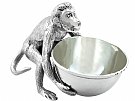 Sterling Silver Monkey Bowl - Antique Victorian