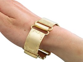 Yellow Gold Bracelet on the Wrist