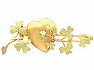 15ct Yellow Gold Heart Brooch/Locket - Antique Victorian Circa 1870