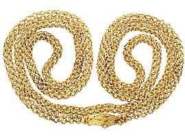 18ct Yellow Chain Necklace - Antique Circa 1880