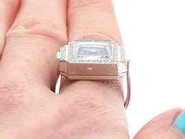 Diamond Ring Watch by Bucherer Being Worn