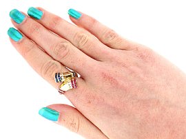 Wearing Image for Vintage Gold and Gemstone Ring
