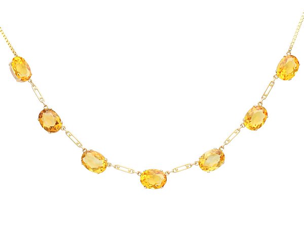 Gold and Citrine Necklace UK
