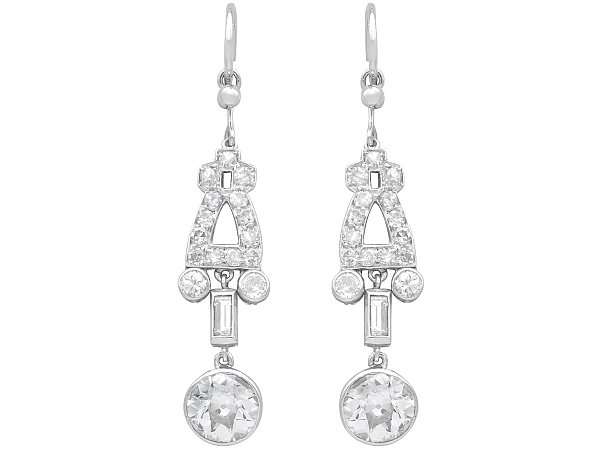 Platinum Art Deco Diamond Earrings UK