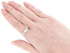 Diamond Engagement Ring in the UK on the Hand 