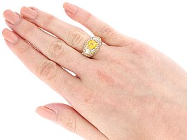 Wearing Image for Yellow Sapphire and Diamond Ring