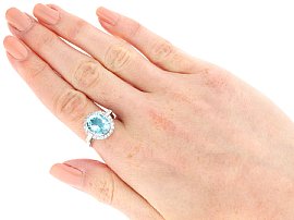 Wearing Image for Art Deco Aquamarine Platinum Ring