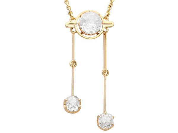 Diamond Drop Necklace Rose Gold