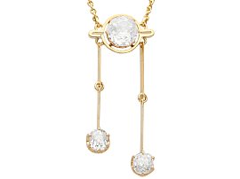 1.90ct Diamond and 15ct Rose Gold Necklace - Art Deco - Antique Dutch Circa 1920