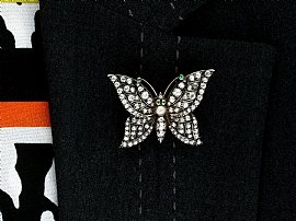 Wearing Image for Antique Butterfly Brooch Gold in the UK