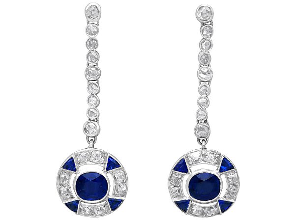 1920s Sapphire and Diamond Earrings