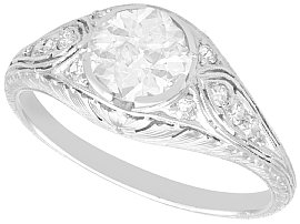 1.12 ct Diamond and Platinum Solitaire Ring - Antique Circa 1925
