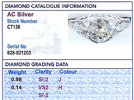 Platinum Diamond Dress Ring Grading