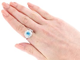 Wearing Image for 1.5 Carat Aquamarine Ring in the UK 
