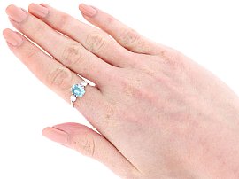 Wearing Image for Aquamarine Trilogy Engagement Ring