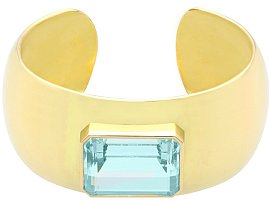 Gold Aquamarine Bangle