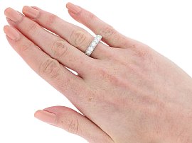 Engraved Diamond Eternity Ring Wearing Image