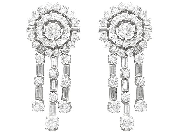 White Gold Diamond Drop Earrings UK 