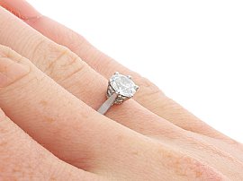 Diamond Solitaire Engagement Ring Being Worn