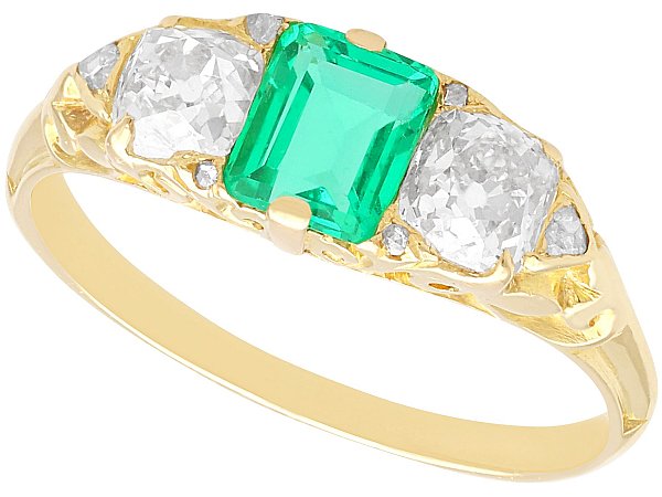 Emerald and Diamond Ring Yellow Gold UK
