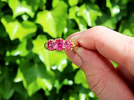 Antique Ruby Trilogy Ring Outside