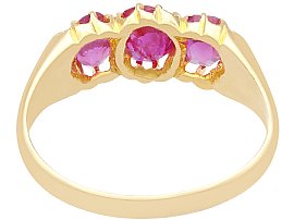 Yellow Gold  Antique Ruby Trilogy Ring