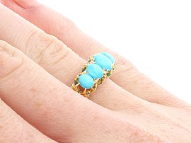 wearing turquoise stone gold ring