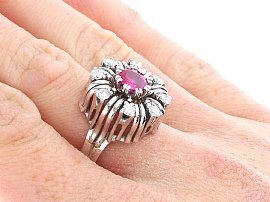 Vintage Cluster Ring on the Hand