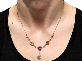 Wearing Image for Antique Gemstone Necklace