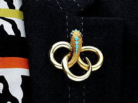Wearing Image for Gemstone Snake Brooch in the UK