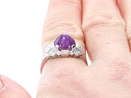 Vintage Star Ruby Diamond Ring Wearing