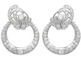 Antique Diamond and Platinum Circular Earrings