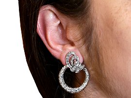 Wearing Image for Antique Circular Diamond Earrings