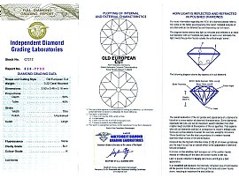 Antique Circular Diamond Earrings Certificate
