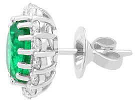 Emerald and Diamond Cluster Earrings 