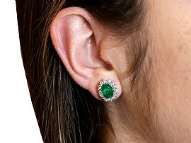 Wearing Image for Vintage Emerald Cluster Earrings