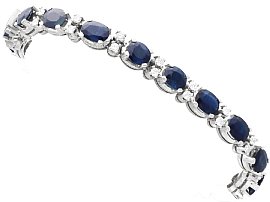 Vintage Sapphire and  Diamond Bracelet in 14ct White Gold