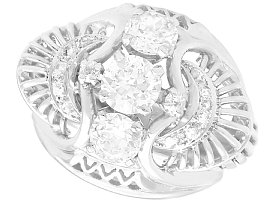 1.59 ct Diamond and Platinum Dress Ring - Antique Circa 1935