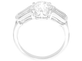 Side of Solitaire Diamond Ring with Baguettes 