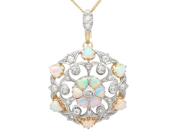 Victorian Opal Pendant with Diamonds